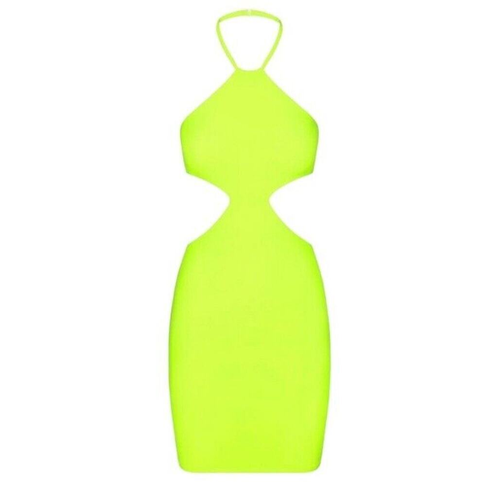 Skims Fits Everybody Cut Out Halter Dress Size 3X COLOR: GREEN HIGHLIGHTER